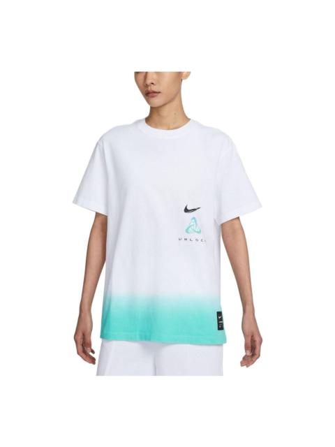 (WMNS) Nike Basketball T-Shirt 'White Aqua' FJ7231-100