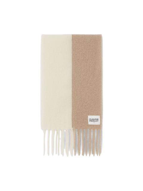 two-tone fringed scarf