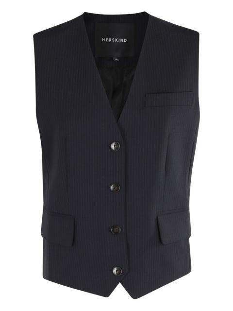 pinstripe sleeveless waistcoat