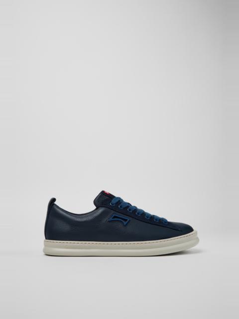 Blue Leather and Nubuck Sneakers for Men.