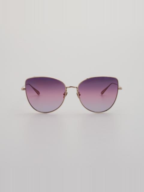 Eloise Cat Eye Sunglasses in Light Gold and Purple