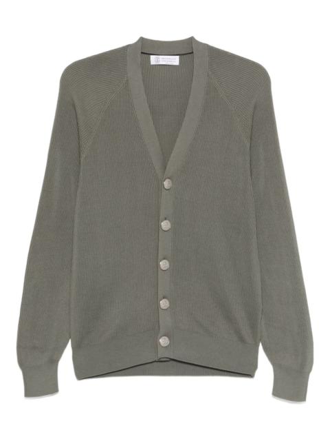 ribbed button cardigan