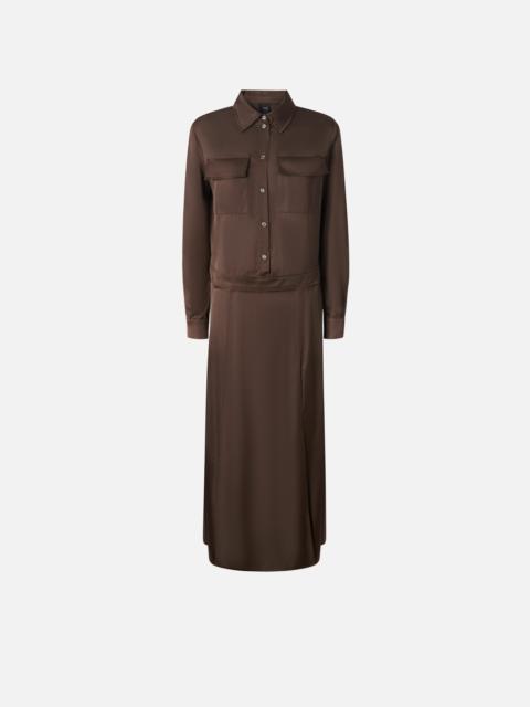 LONG SATIN SHIRT DRESS