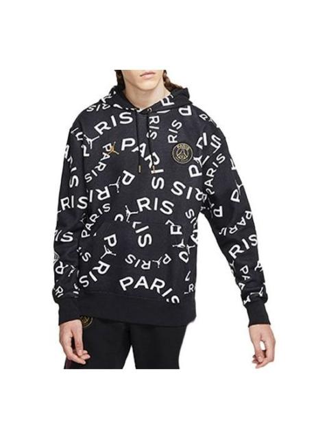Air Jordan Paris Saint-Germain Full Print Fleece Stay Warm Pullover Black CV9955-010