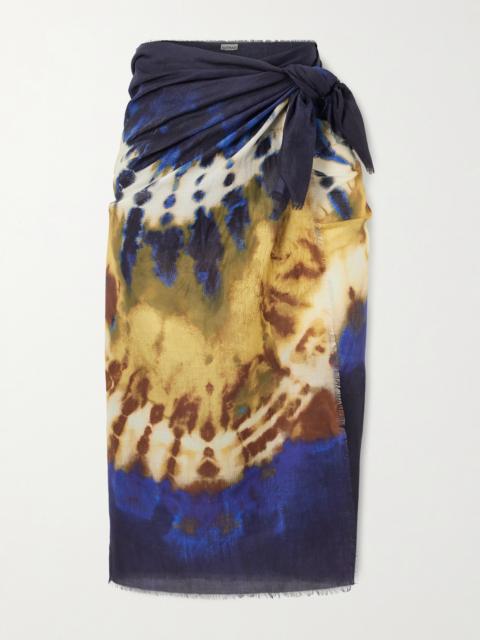 Martine Frayed Tie-dyed Organic Cotton Pareo