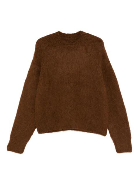 fluffy crew-neck sweater