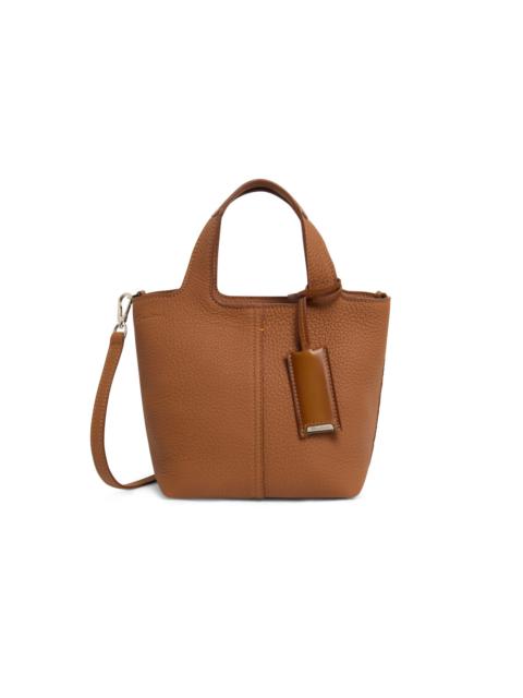 Light brown tumbled leather handbag