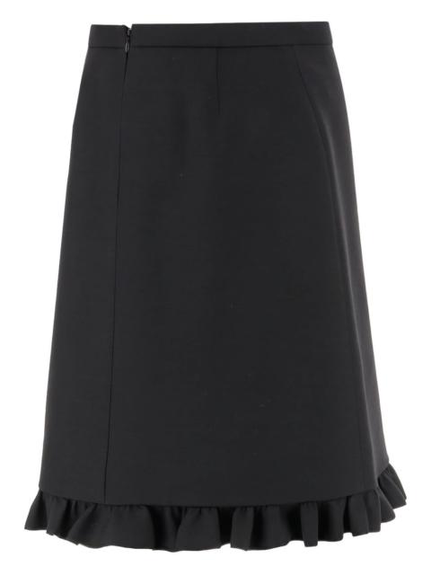 ruffle-detail midi skirt
