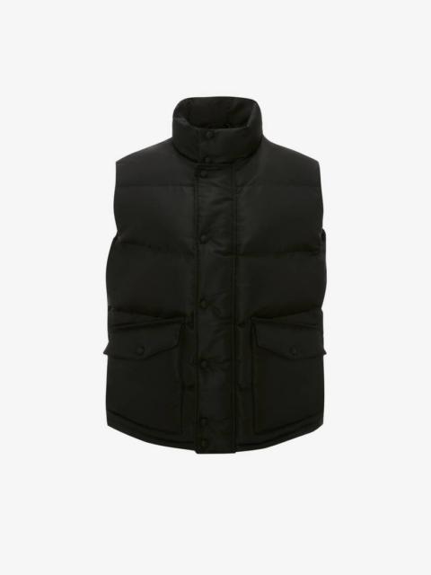 Men's McQueen Graffiti Puffer Waistcoat in Black