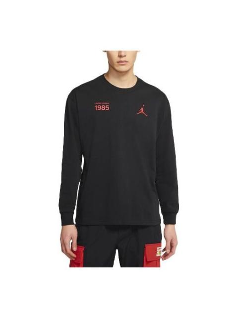 Air Jordan Loose Round Neck Long Sleeves T-Shirt Men's Black DM3544-010
