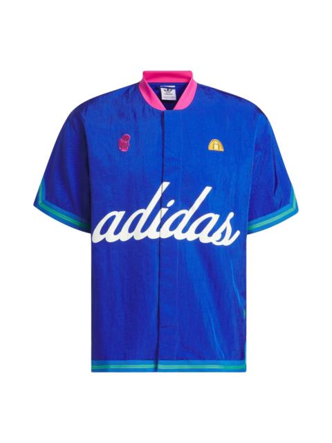 adidas Hoop York City Short Sleeve Warm-Up Shirt Asia Sizing 'Blue' IT9956