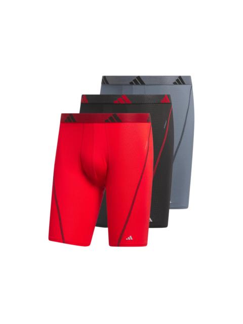 adidas Prf Msh 3Pk Long Boxer Brief Scarlet Black Onix