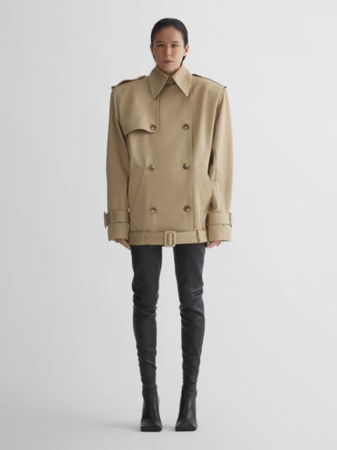 beige dropped trench coat