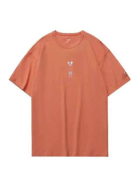Li-Ning x Disney Mickey Crossover Sports Round Neck Tee 'Orange Red' AHSR205-3