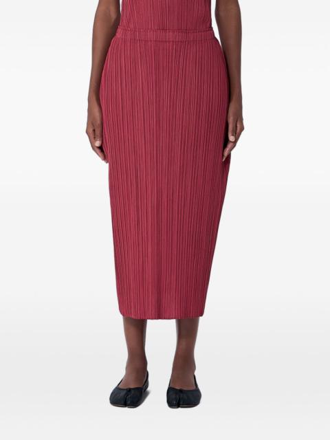 pleated midi skirt