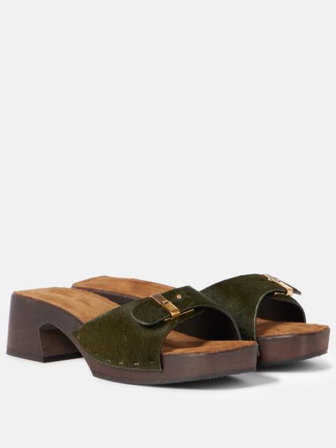 Britt 25 calf hair clogs