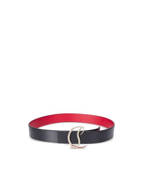 logo leather belt