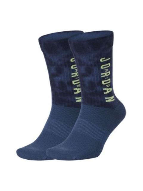 Air Jordan Legacy Sport DNA Tie Dye Alphabet Athleisure Casual Sports Socks Couple Style One Pair Bl