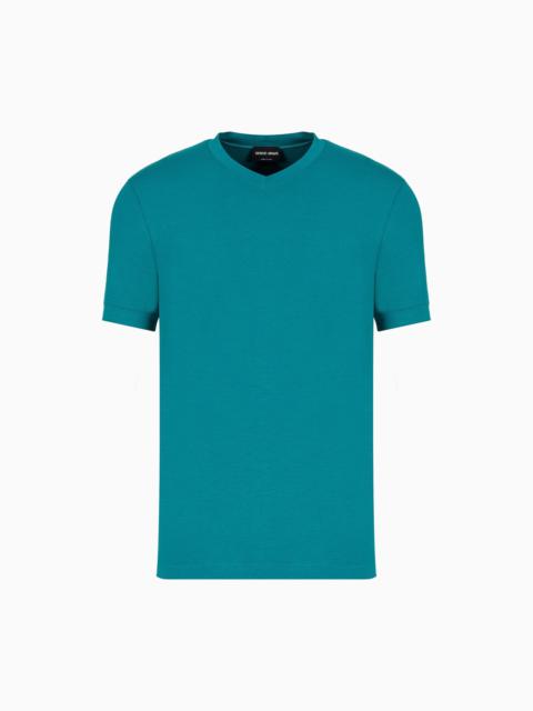 STRETCH VISCOSE JERSEY, V-NECK ICON T-SHIRT