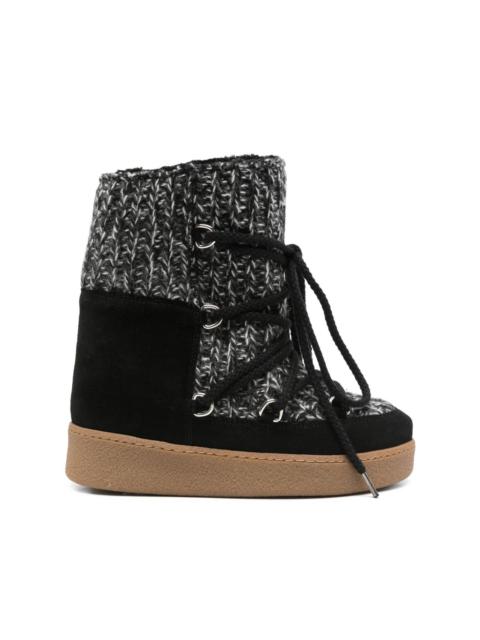 Nowla knitted lace-up ankle boots