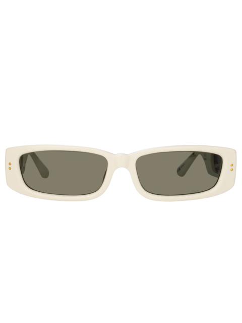 TALITA RECTANGULAR SUNGLASSES IN WHITE