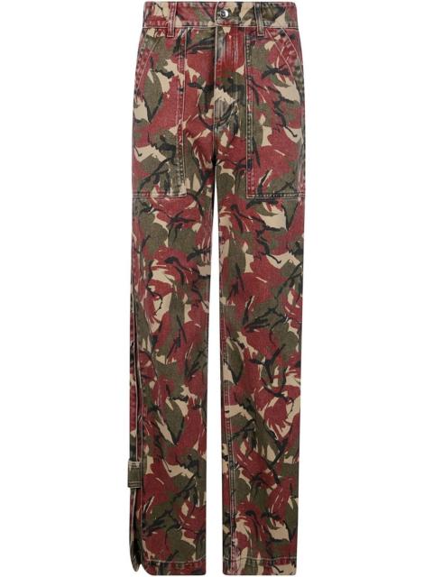 camouflage-print jeans