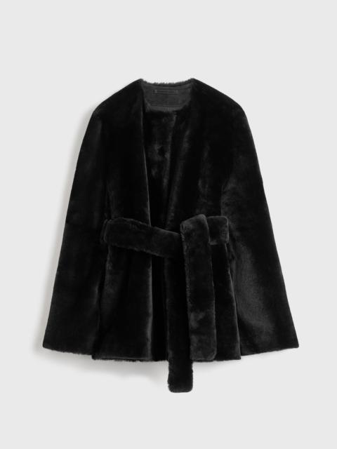 Plush shearling jacket black