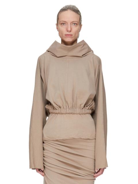 elasticated-hem hoodie