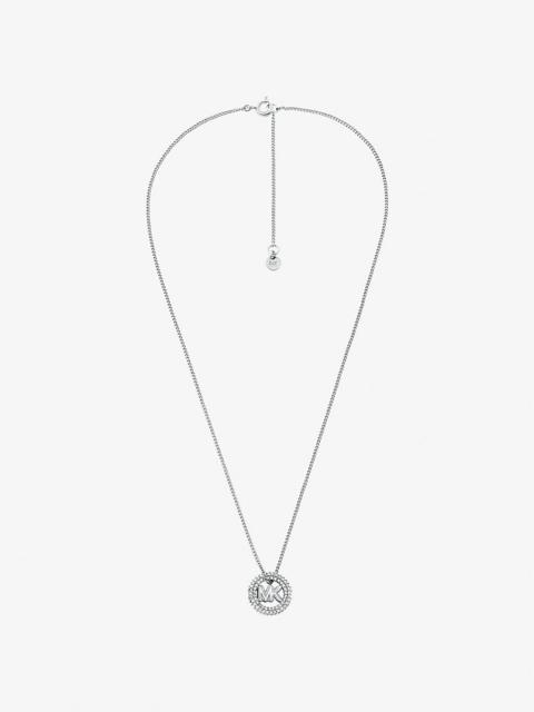 Pavé and Logo Charm Two-Tone Necklace