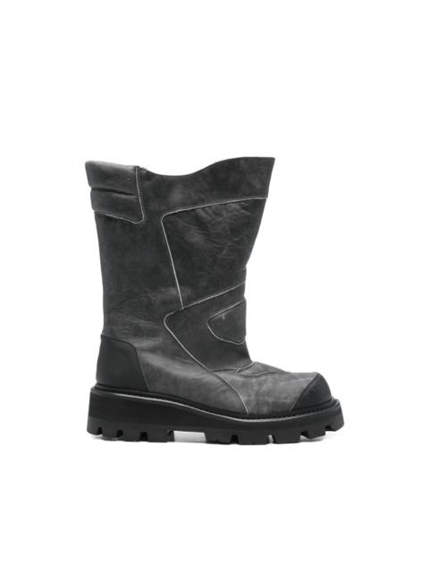 Aeon high shaft cracked leather boots