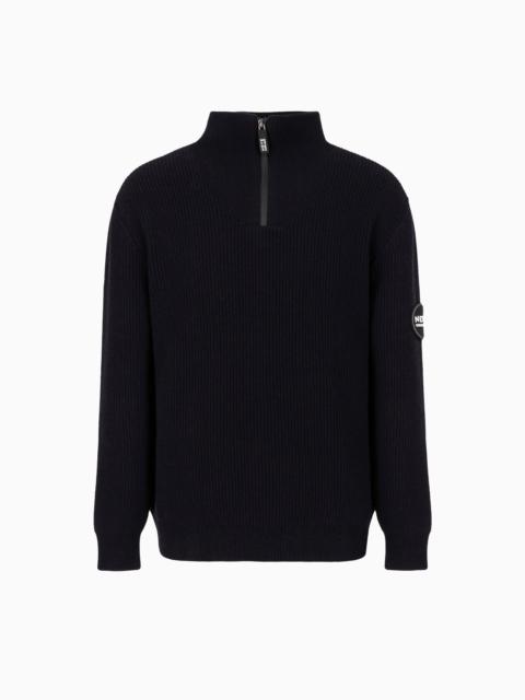 GIORGIO ARMANI NEVE MOCK-NECK JUMPER IN WOOL AND CASHMERE