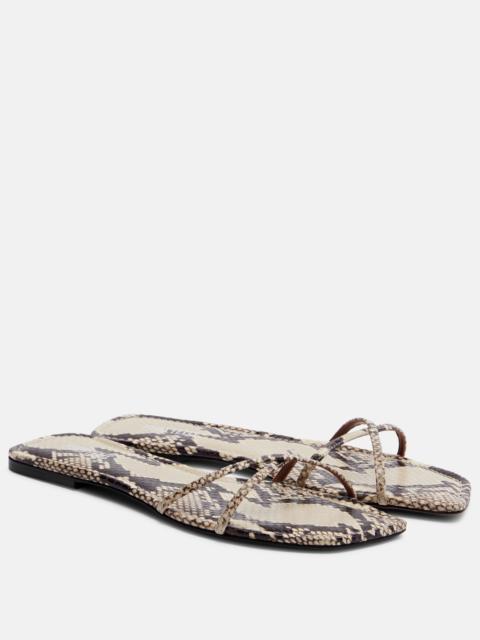 Biarritz snake-effect leather sandals