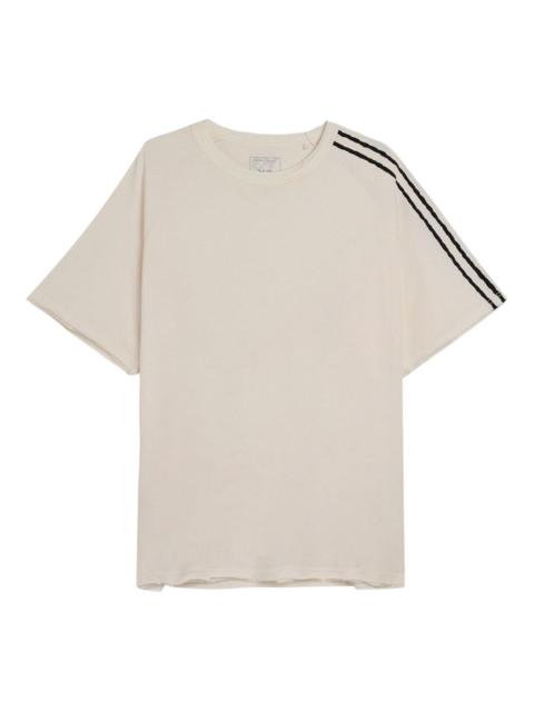 raw edge three-stripes T-shirt