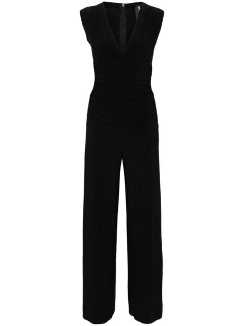 ruched V-neck jumpsuit