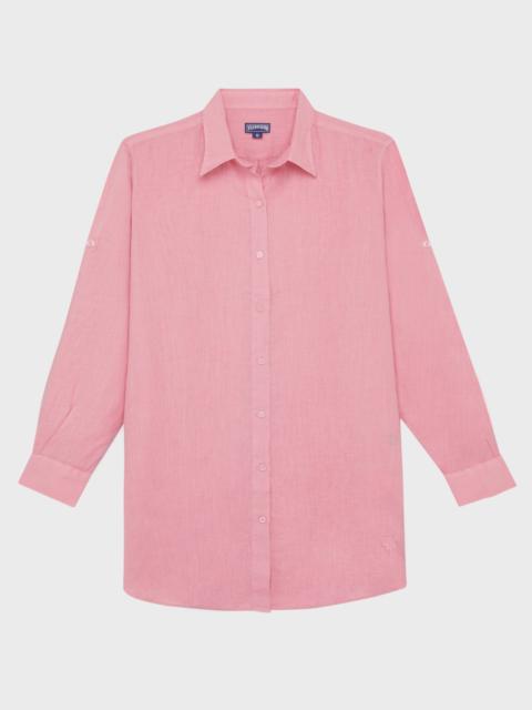 WOMEN LINEN DRESS SOLID