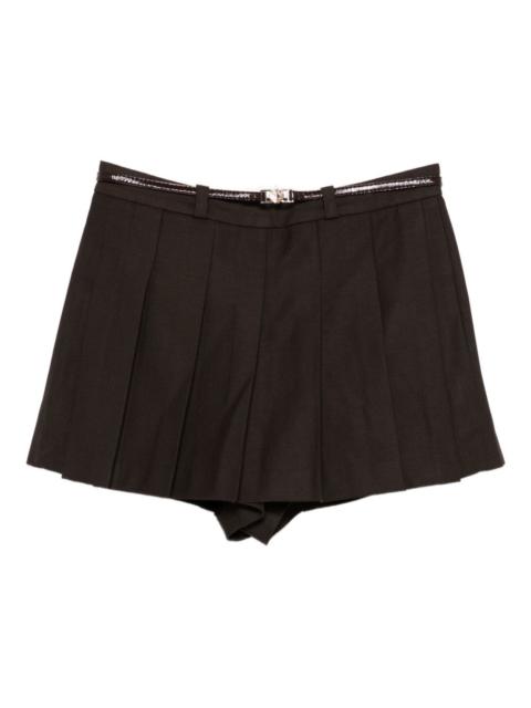 belted pleated skorts