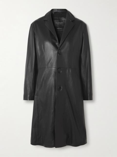 Paneled Leather Coat