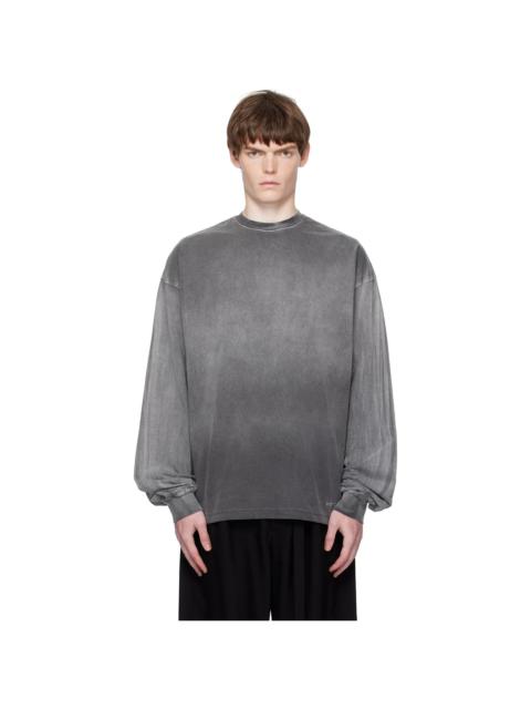 Gray Gradient Dye Long Sleeve T-shirt