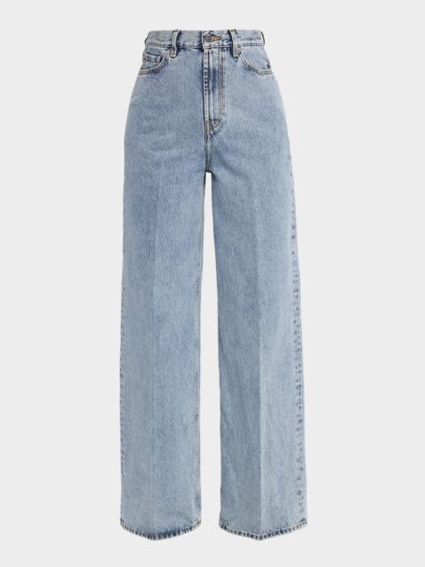 Wide-Leg Denim Pants
