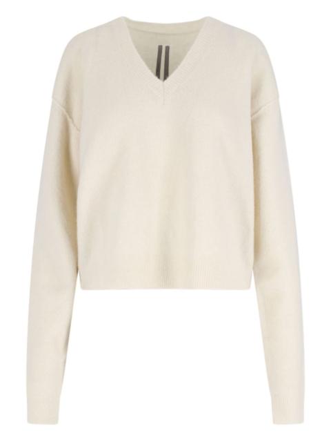 V-neck alpaca wool sweater