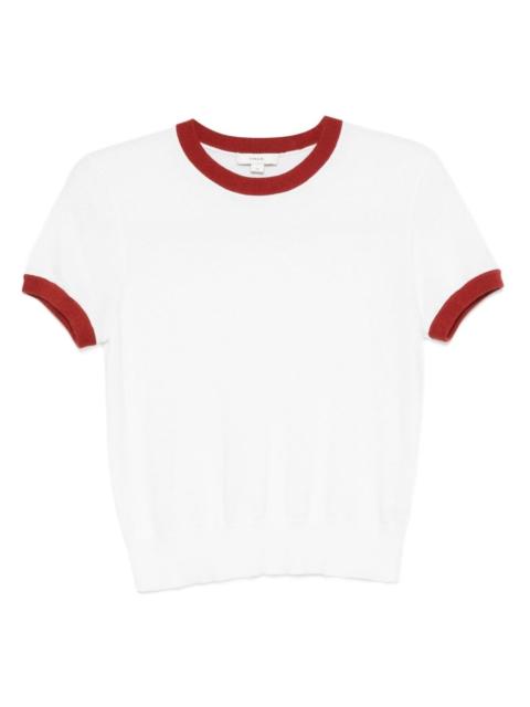 contrast-trim cotton-cashmere t-shirt