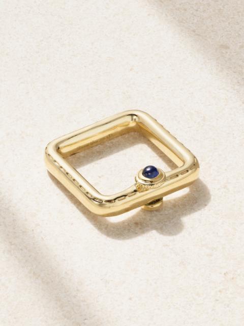Bague Gousset 9-karat Gold, Sapphire And Diamond Ring