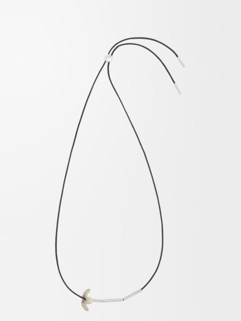 Flor necklace in sterling silver and crystals