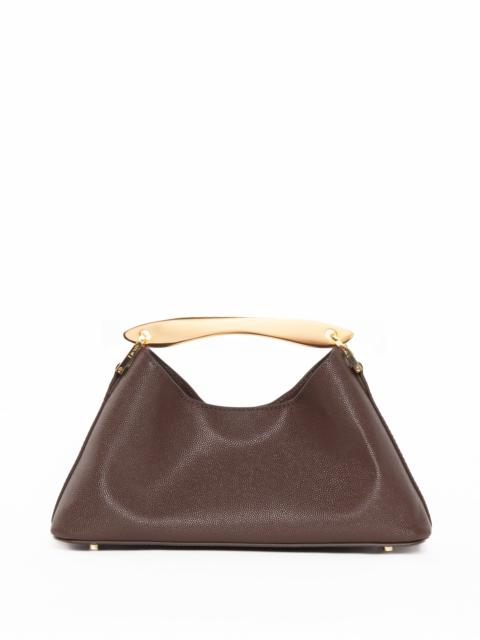 Mini Boomerang Leather Caviar Dark Brown