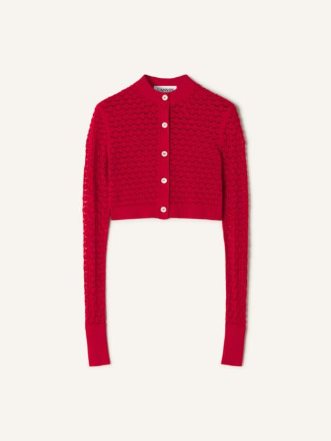 LACE CARDIGAN WITH ROUND NECK