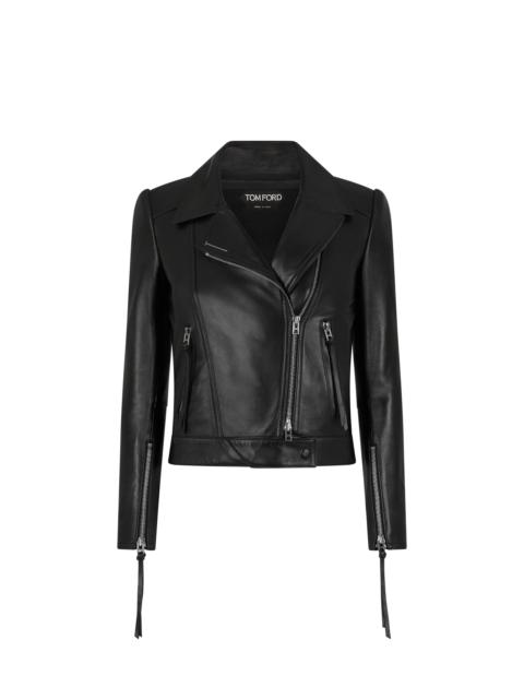 NAPPA LEATHER BIKER JACKET WITH T-TRIM