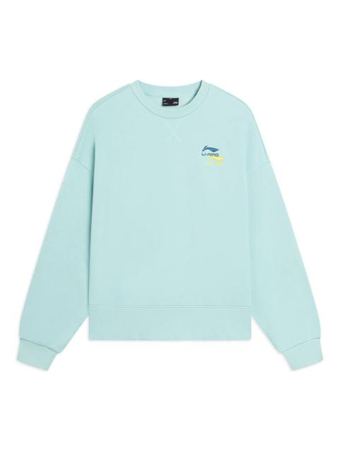 (WMNS) Li-Ning Embroidered Logo Sweatshirt 'Mint Green' AWDSF70-7