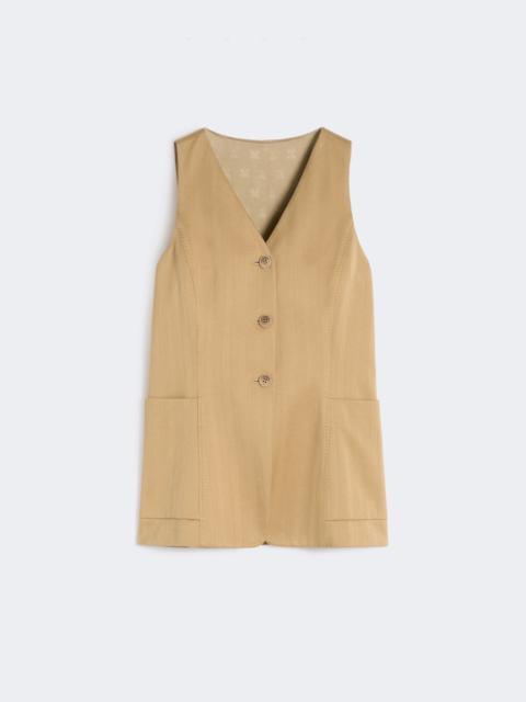 Pinstripe jacquard jersey gilet - DESERT