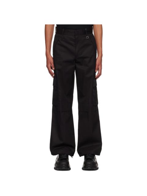 Black Wide-Leg Cargo Pants