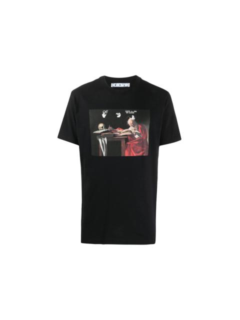OFF-WHITE Slim Fit Caravaggio Saint Jerome Writing T-shirt Black